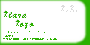 klara kozo business card