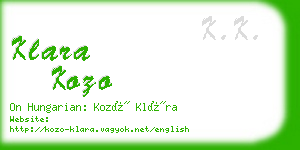 klara kozo business card